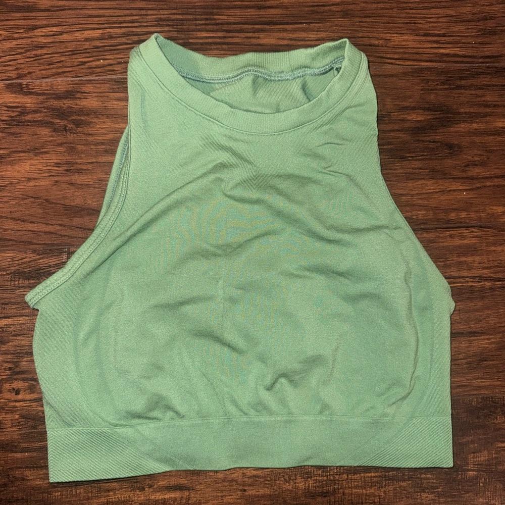 Alphalete Seamless High Neck Crop Top - Mint
